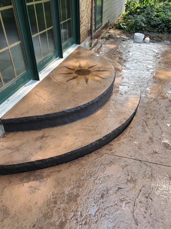 stamped concrete stairs