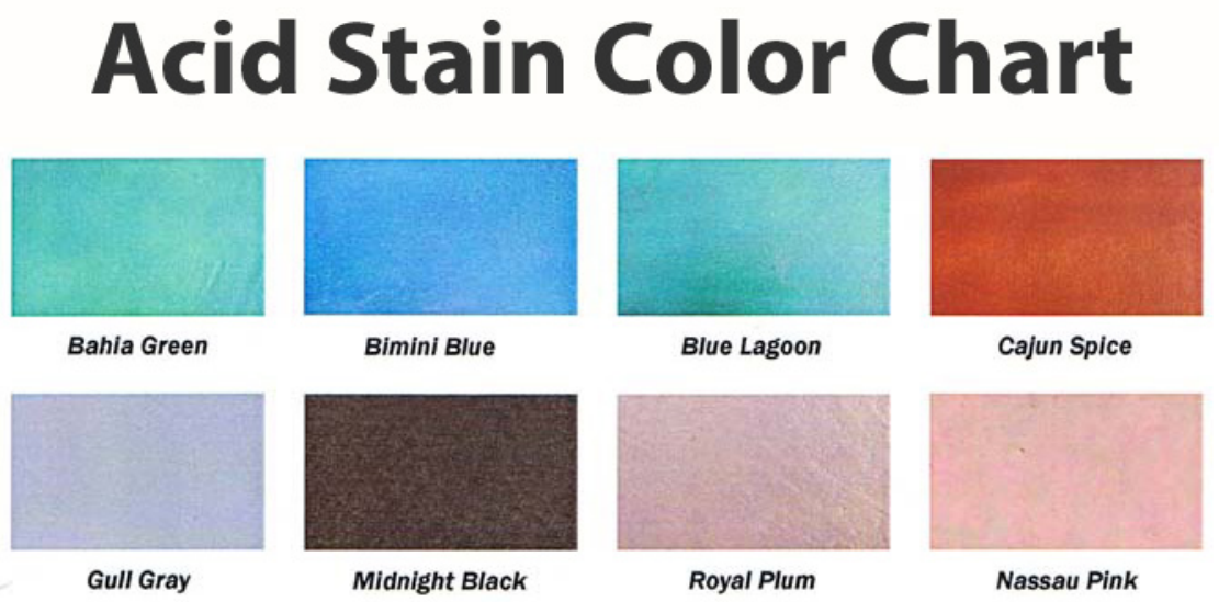 acid stained concrete chart