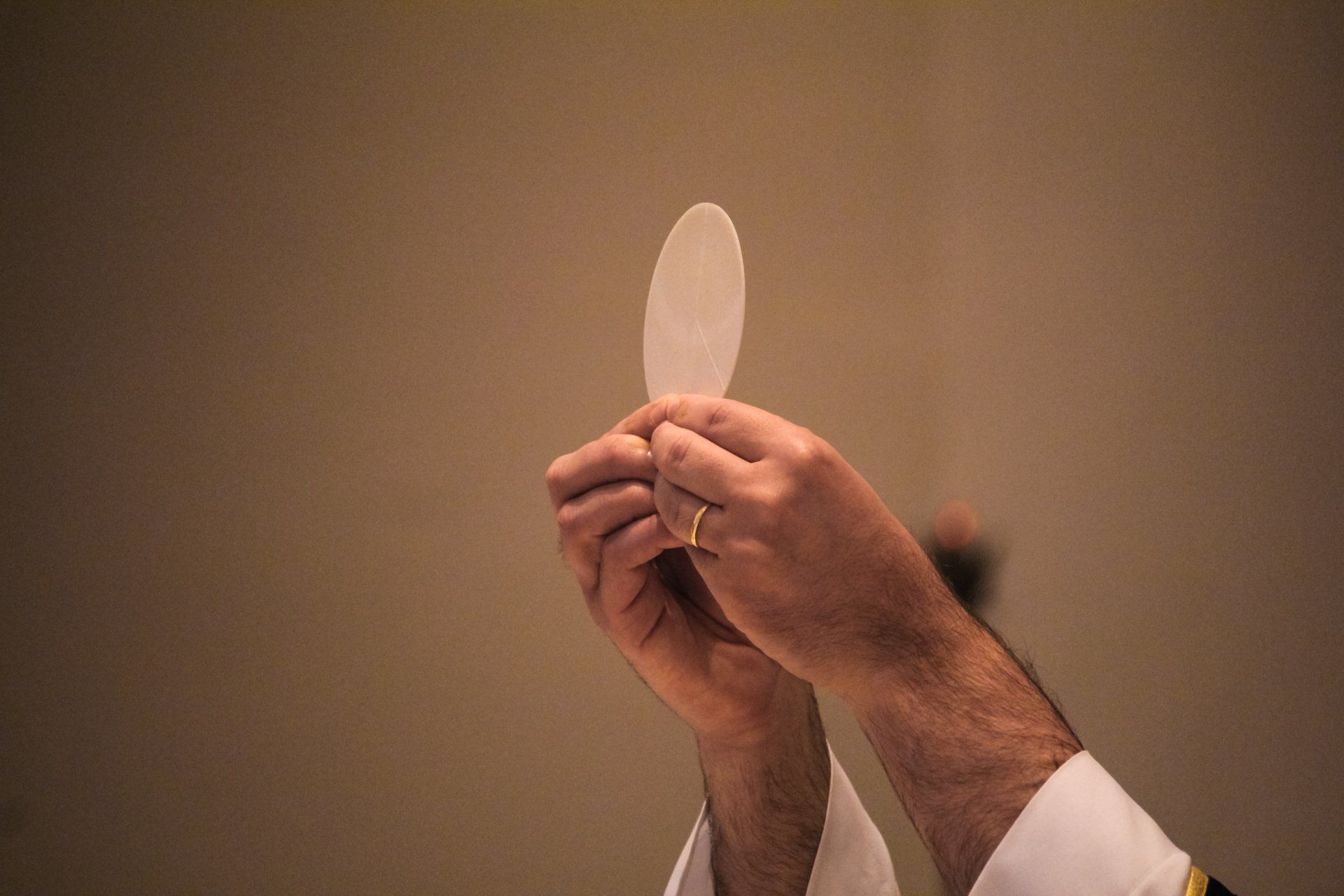 Host raised at consecration.