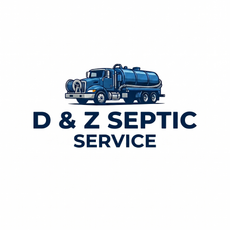 Blue septic truck logo with text “D & Z SEPTIC SERVICE”
