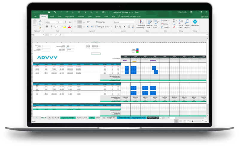 Example of an Excel Media Plan Template Media Plan Template in Excel