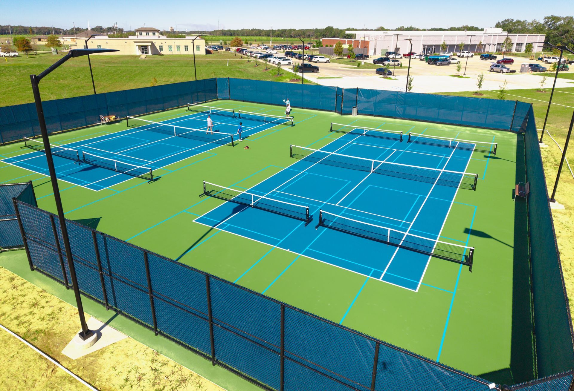 An arial view of an outdoor 