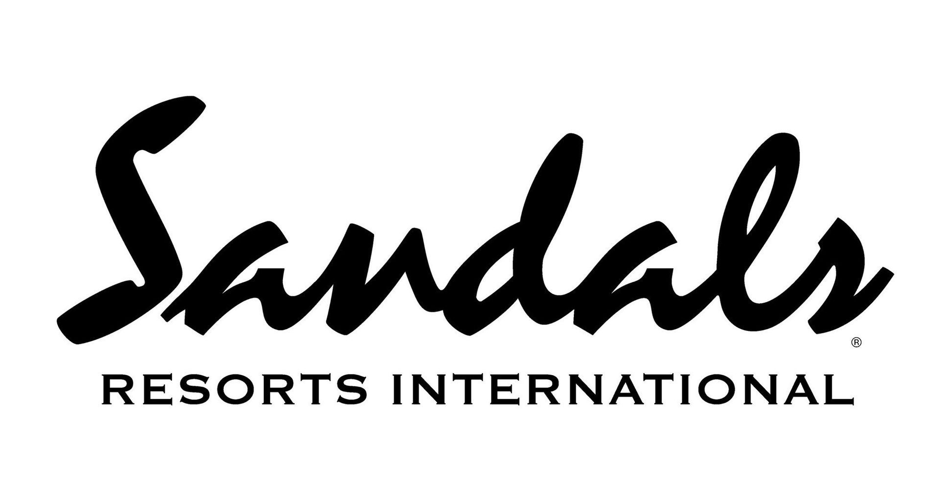 Sandals Resorts International logo in black text on a white background