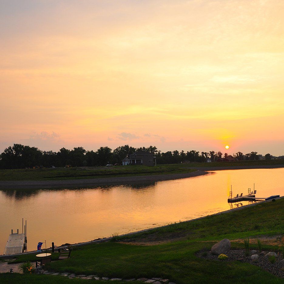 Lakeside sunset at the docks