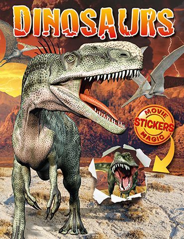 a dinosaur with its mouth open is on the cover of a book about dinosaurs .