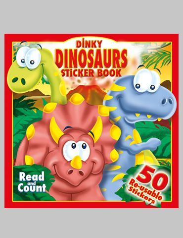 dinky dinosaurs sticker book with 50 reusable stickers