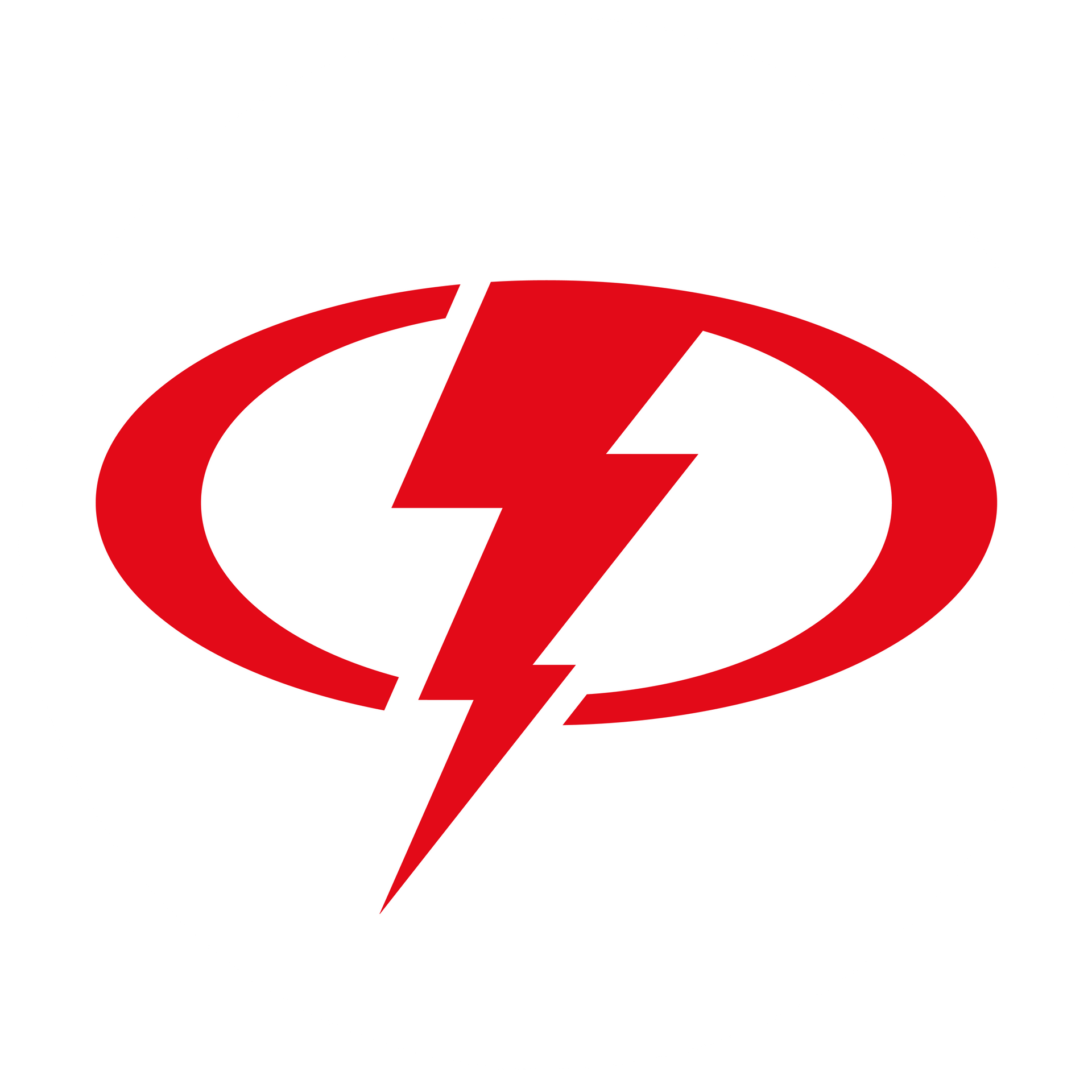 a red circle with a lightning bolt inside of it