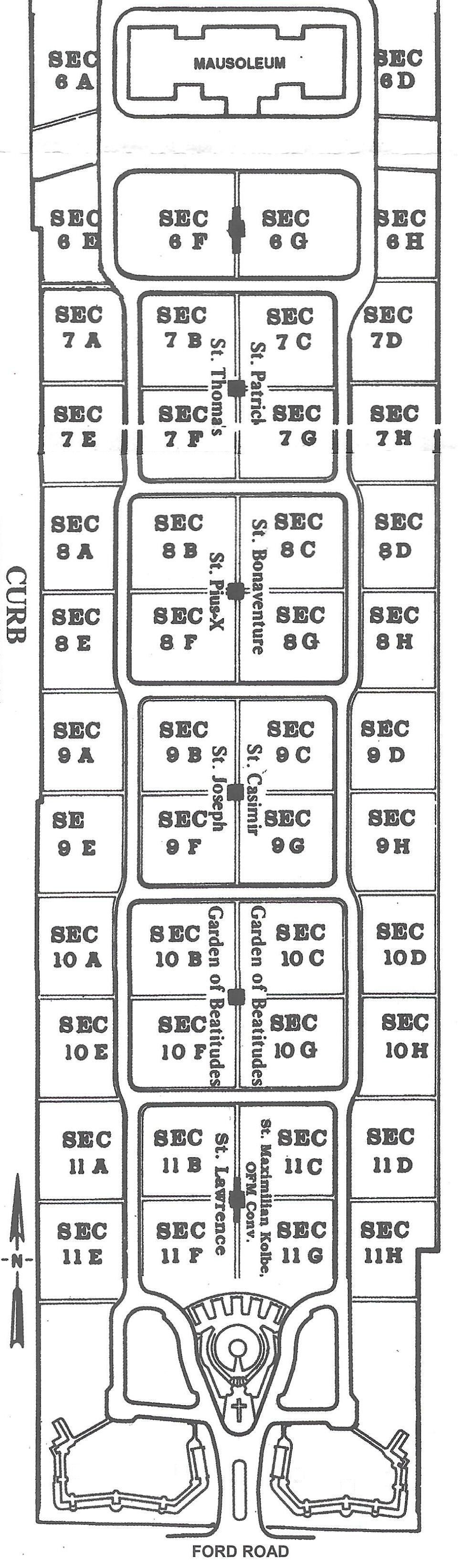 Sections 6 - Ford Road including Mausoleum
