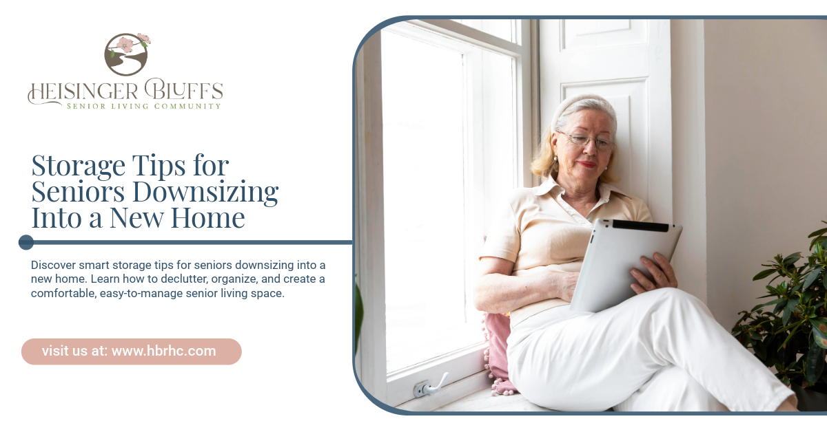 A senior living resident sitting by the window reading a book