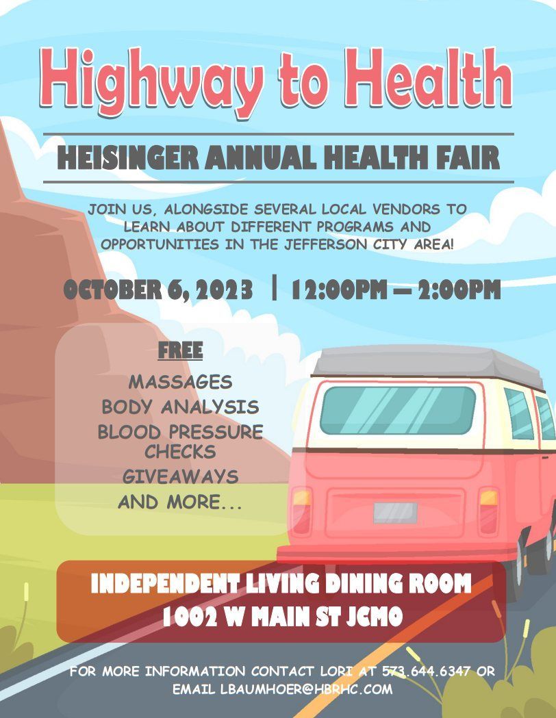 A poster for the highway to health health fair 