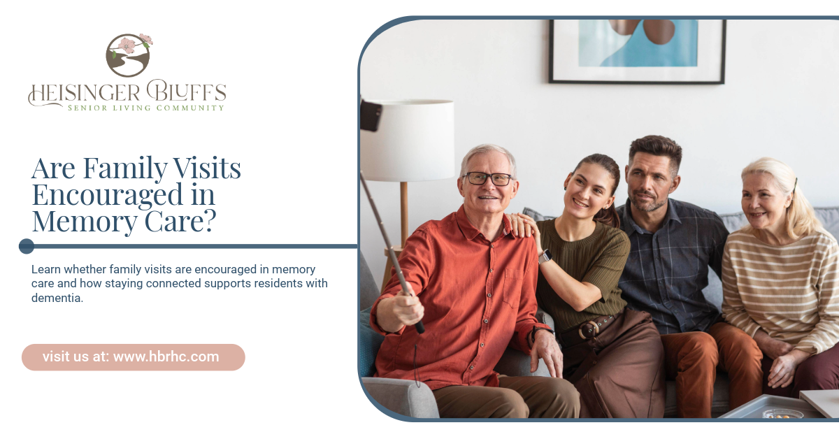 Family sitting on a couch; visiting their loved ones in memory care
