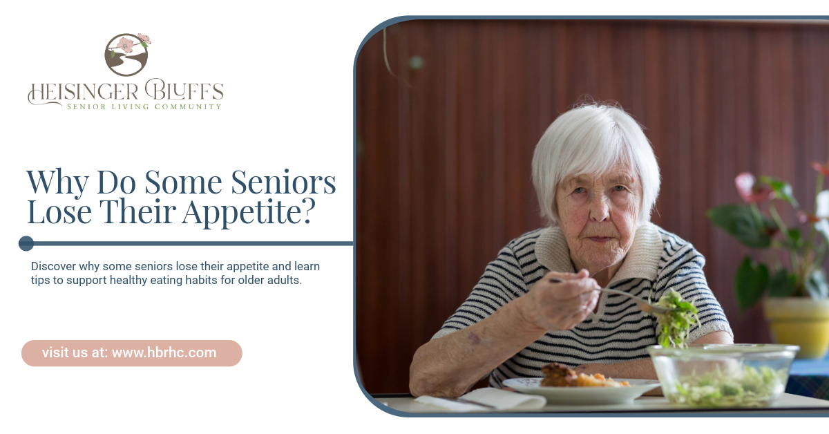 A senior woman is eating salad.