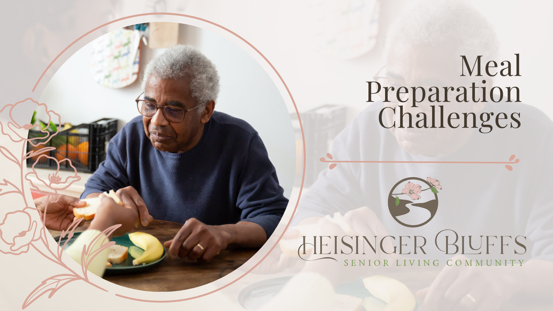An older man sitting at a table eating a meal 