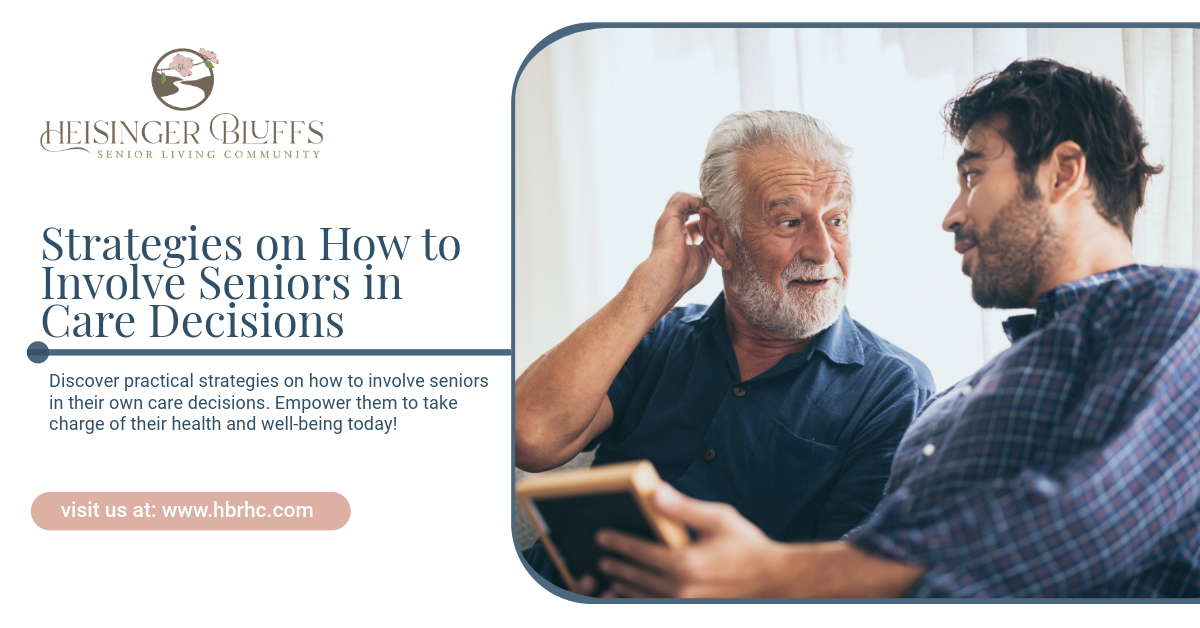 A man is talking to his senior father
