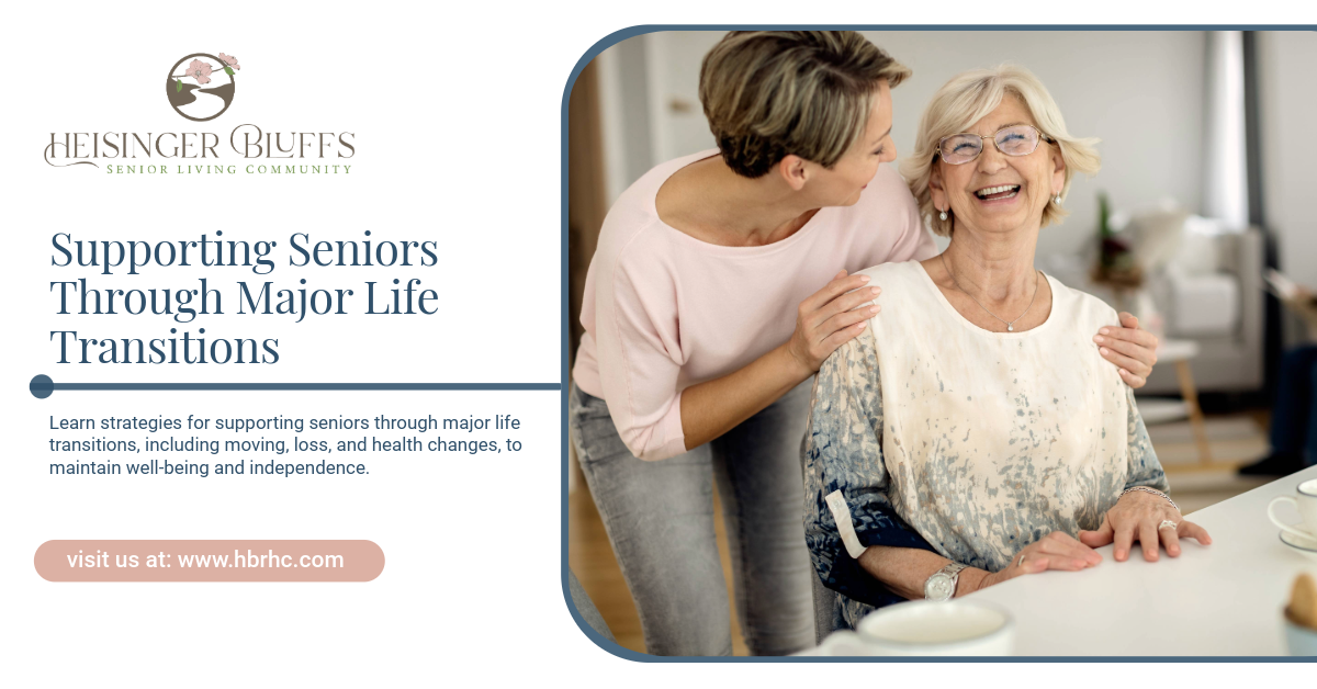 A woman is embracing her senior mother, showing support as he rmother goes throgha major life transition