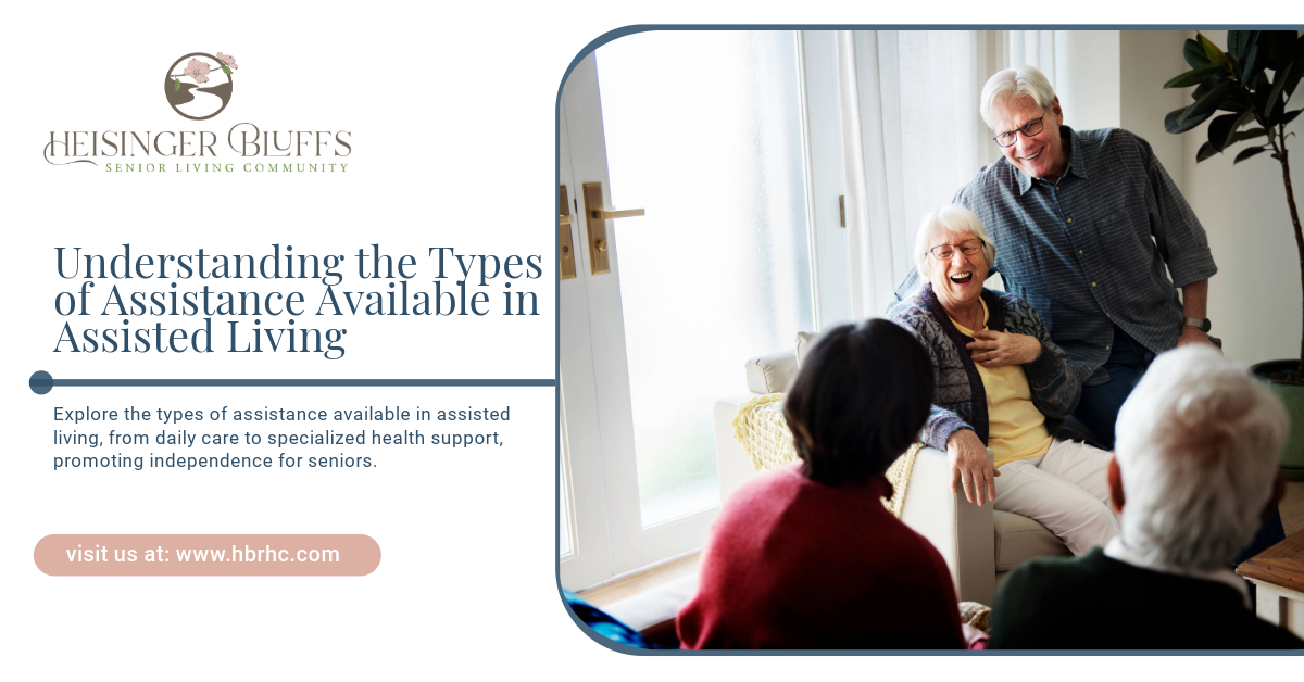A group of seniors sitting together in an assisted living space