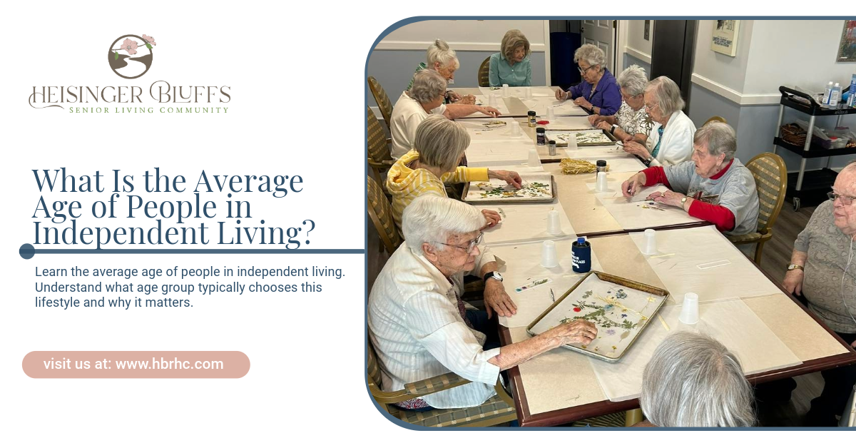 The residents at Heisinger Bluffs are sitting around a table playing a game.