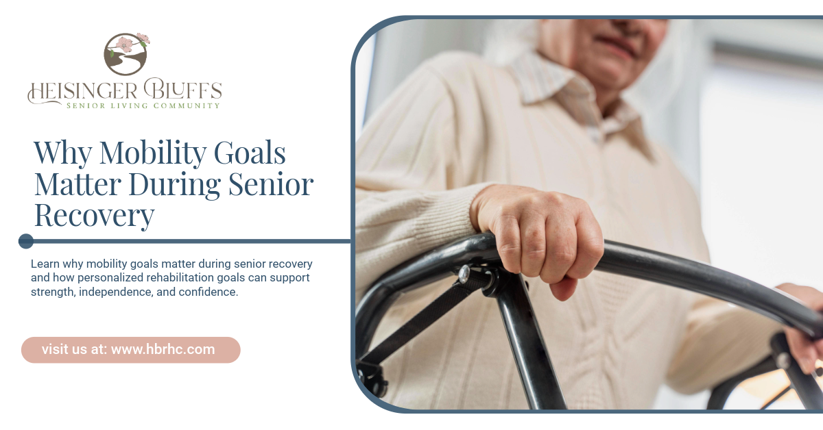 A senior holding on to a walker during recovery
