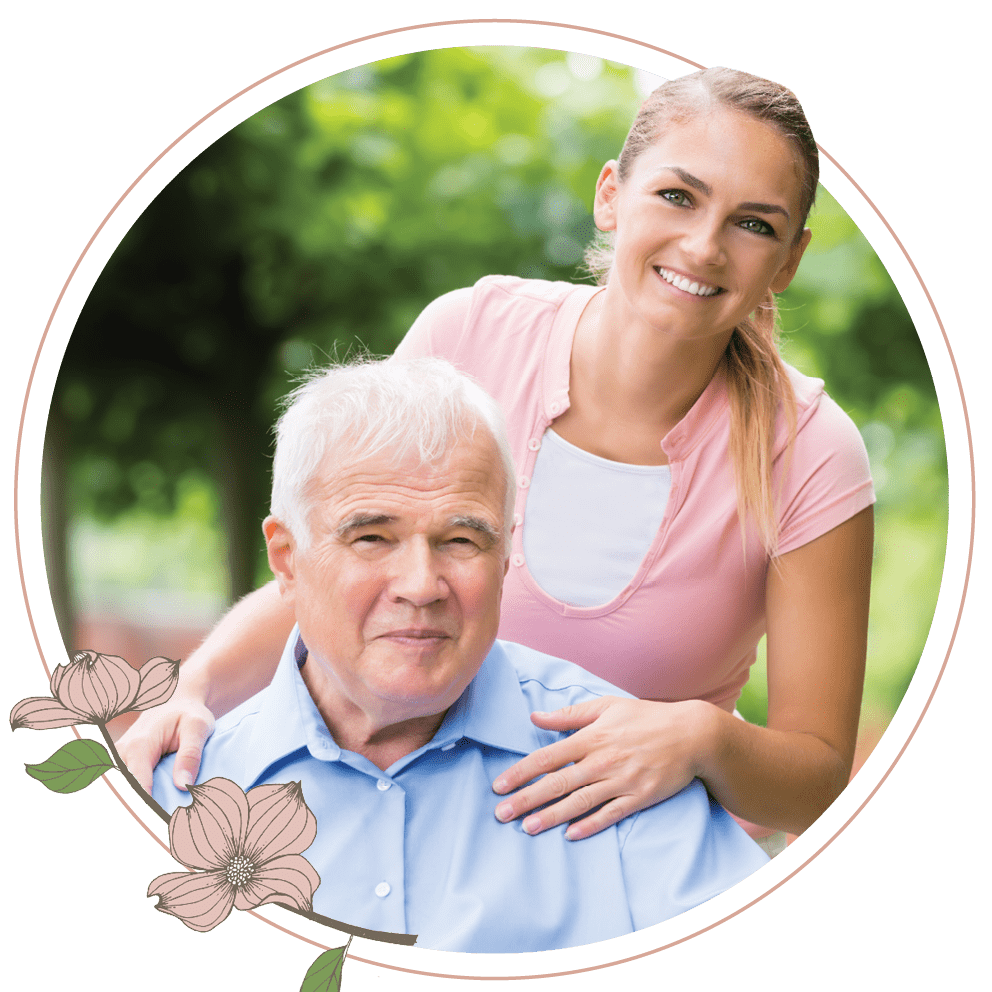 Heisinger Bluffs, a top-rated senior living community in Jefferson City, Missouri, is widely acclaimed for its unwavering high standard of resident satisfaction. We're deeply committed to the health and wellness of every member of our local community. A woman posing for a photo with an older man in a wheelchair