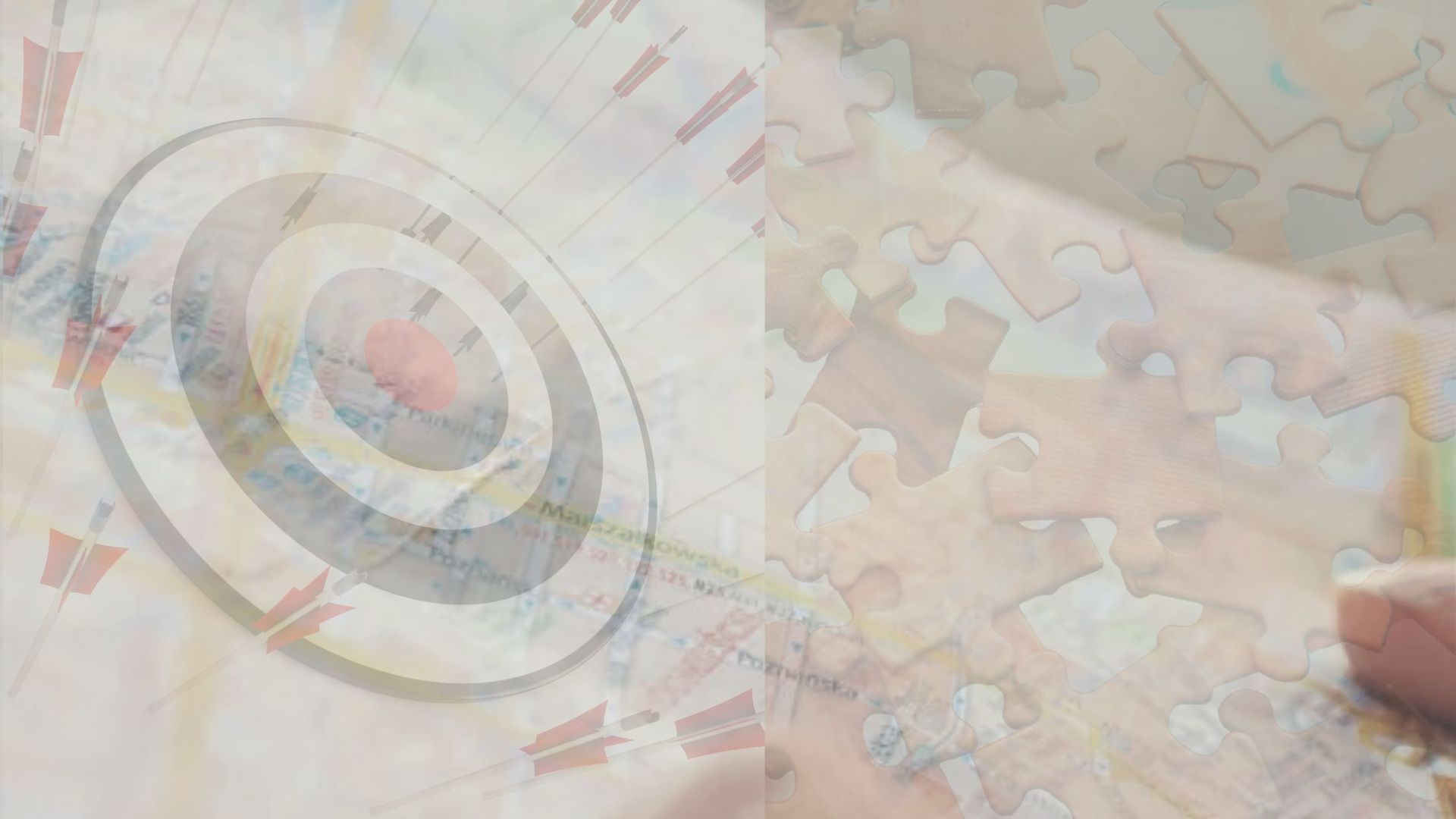 Target graphic overlaid with a jigsaw puzzle; pale colors.