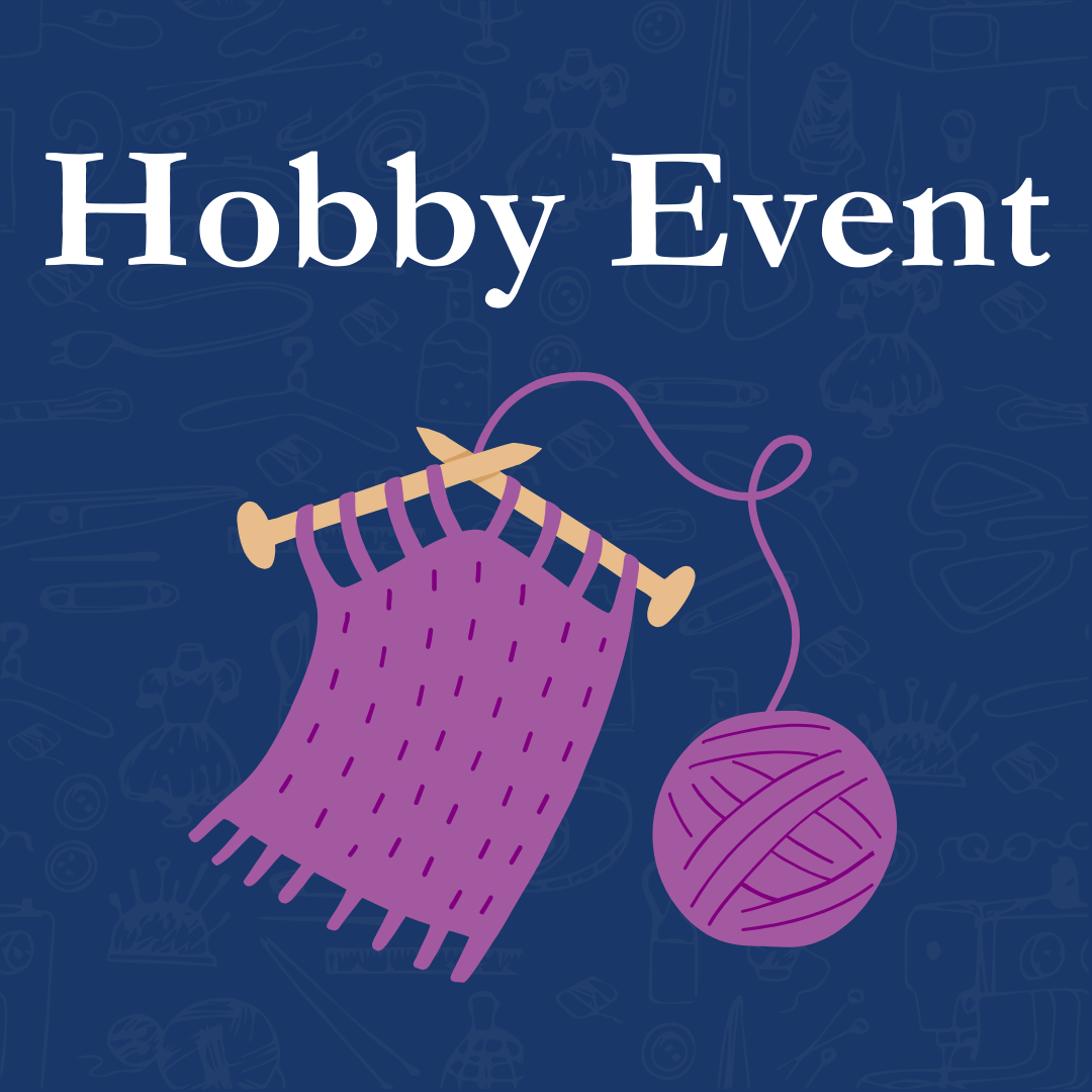 A blue background with the words hobby event on it