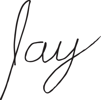 A handwritten signature of the name jay on a white background.
