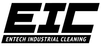 A black and white logo for entech industrial cleaning