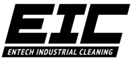 A black and white logo for entech industrial cleaning