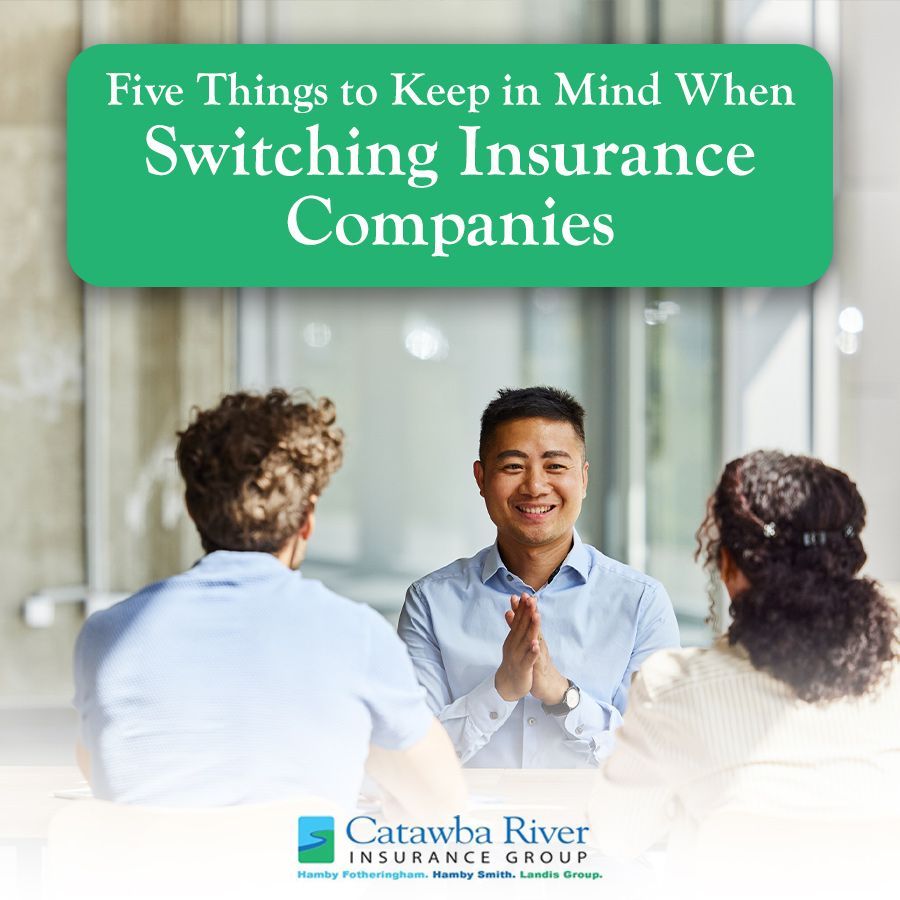 People consulting with a smiling insurance agent, green title card: 