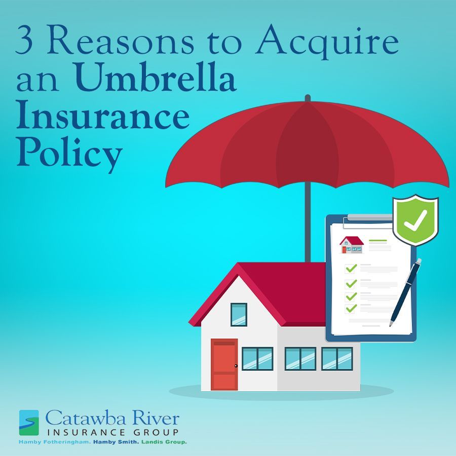 Graphic with a red umbrella over a house and clipboard, text reads 