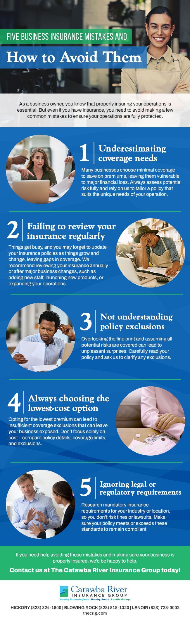 Infographic: Tips on social threat. Includes people with a laptop, looking at a document, and talking in an office.