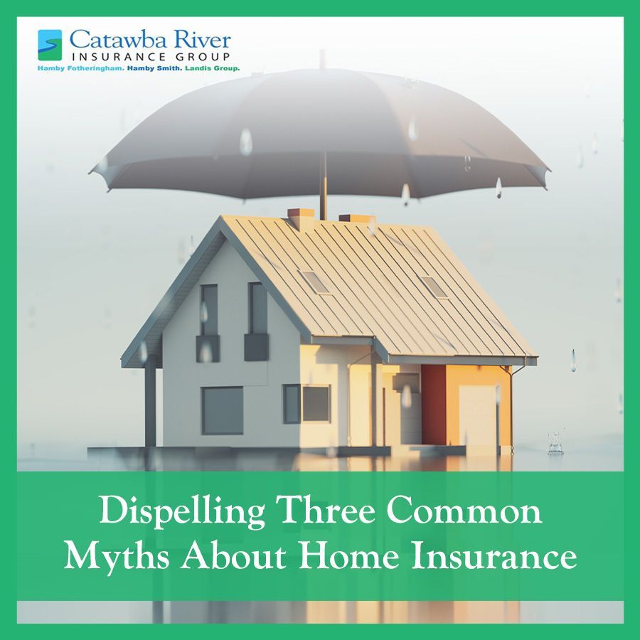A house is protected by a large umbrella. Text: 