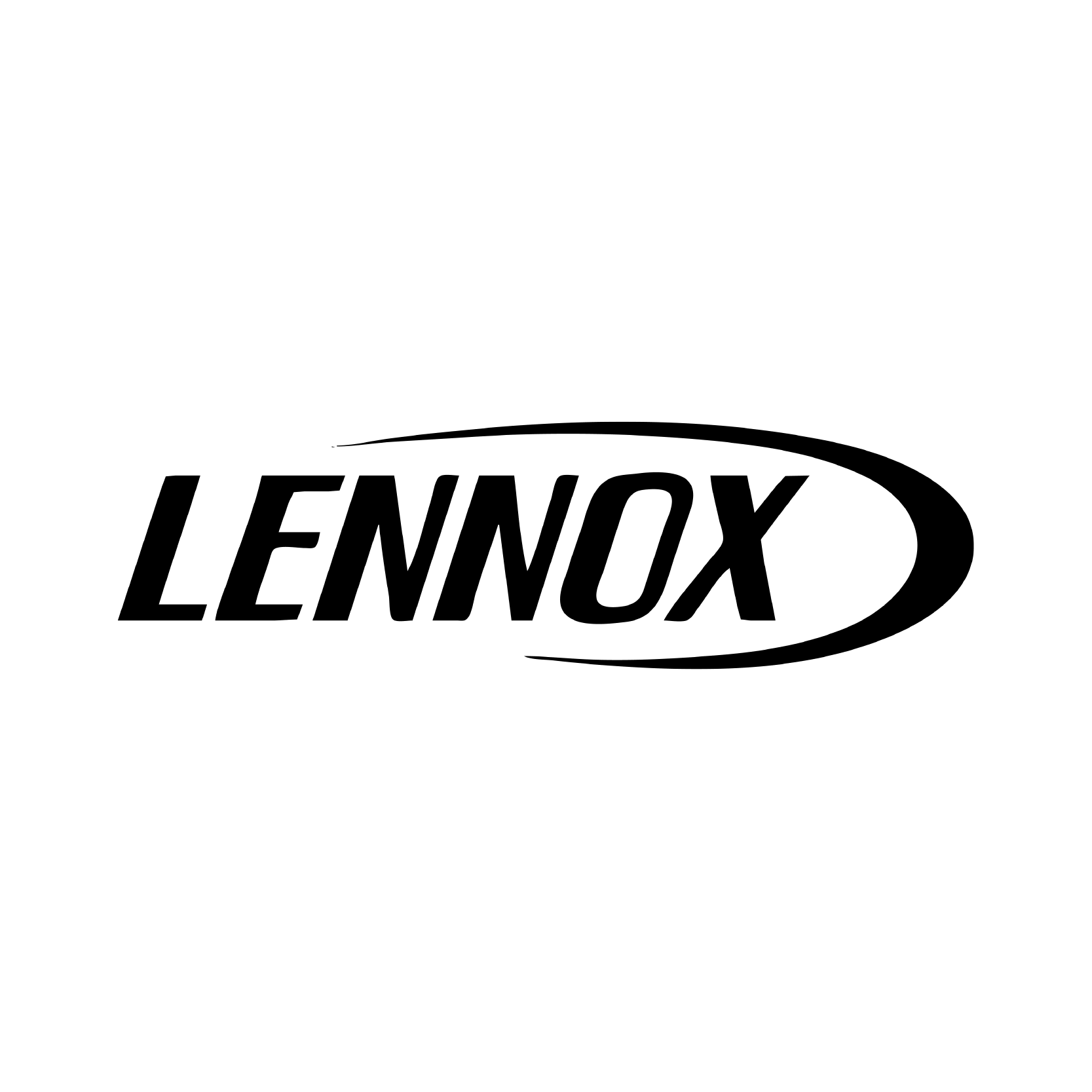 Le logo lennox est noir et blanc sur fond blanc.
