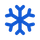 Une icône de flocon de neige bleu sur fond blanc.