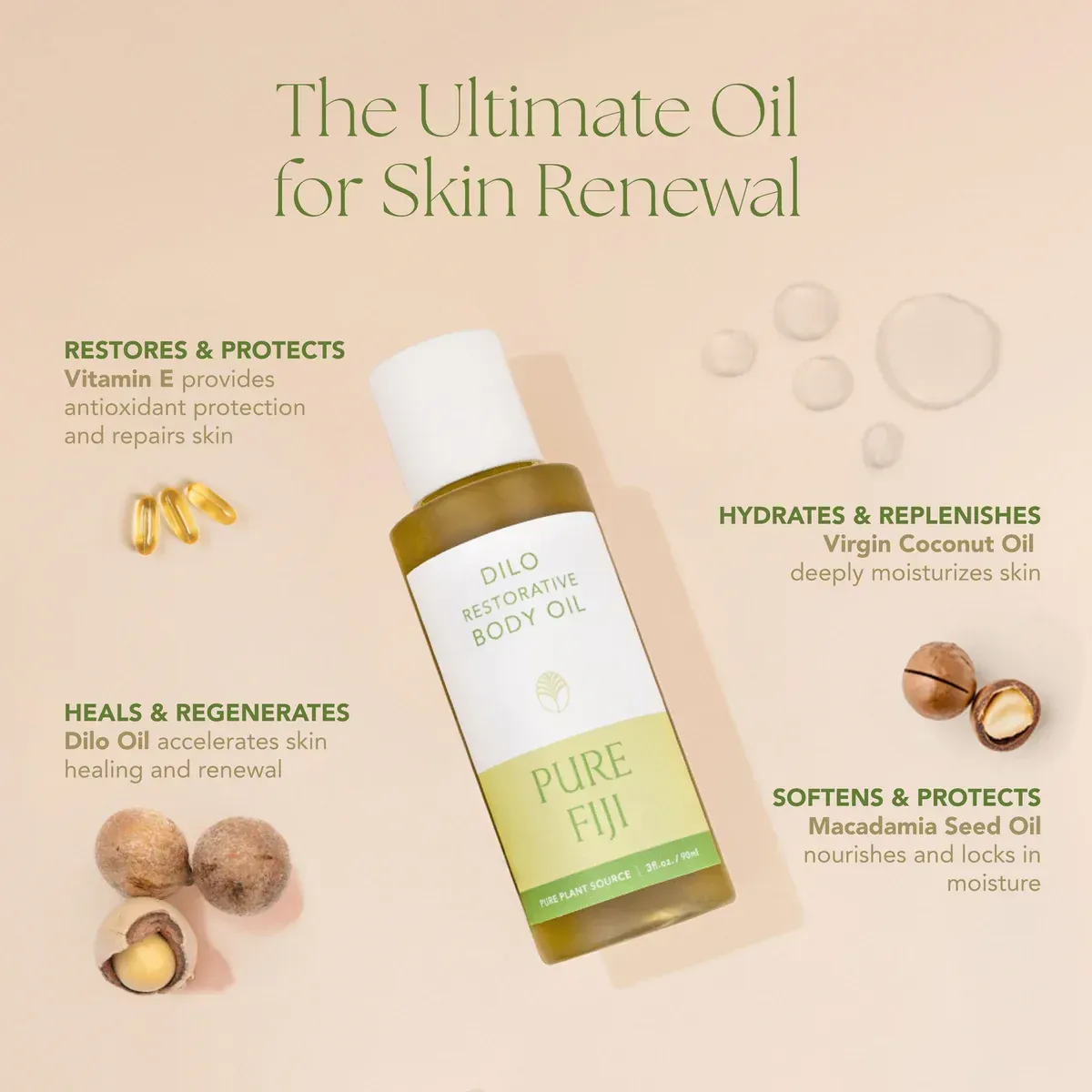 Pure Fiji Body Dilo Restorative Body Oil - 90ml
