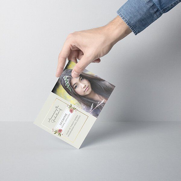 Hand holding a greeting card