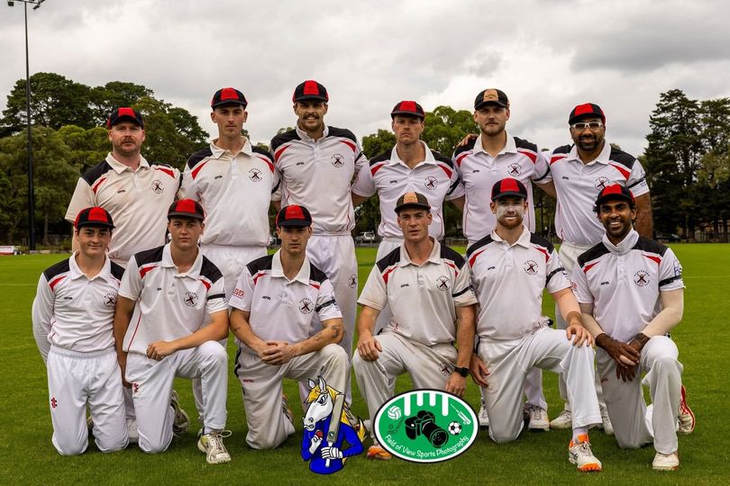 BCC First XI posing for a photo before the Ray McIntosh Shield Final.