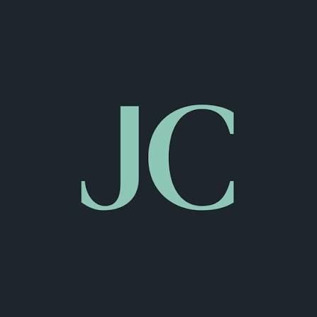 Mint green “JC” initials on a dark background. The Jellis Craig logo.