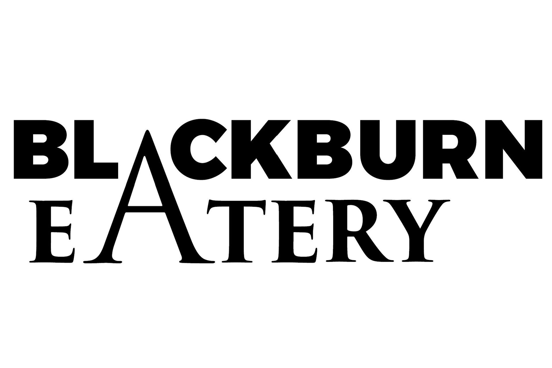 Blackburn Eatery logo in black text on a white background