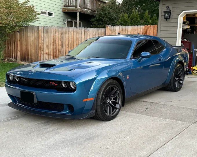 Blue Dodge Challenger R/T protected by professional PPF installation in Redmond, Oregon