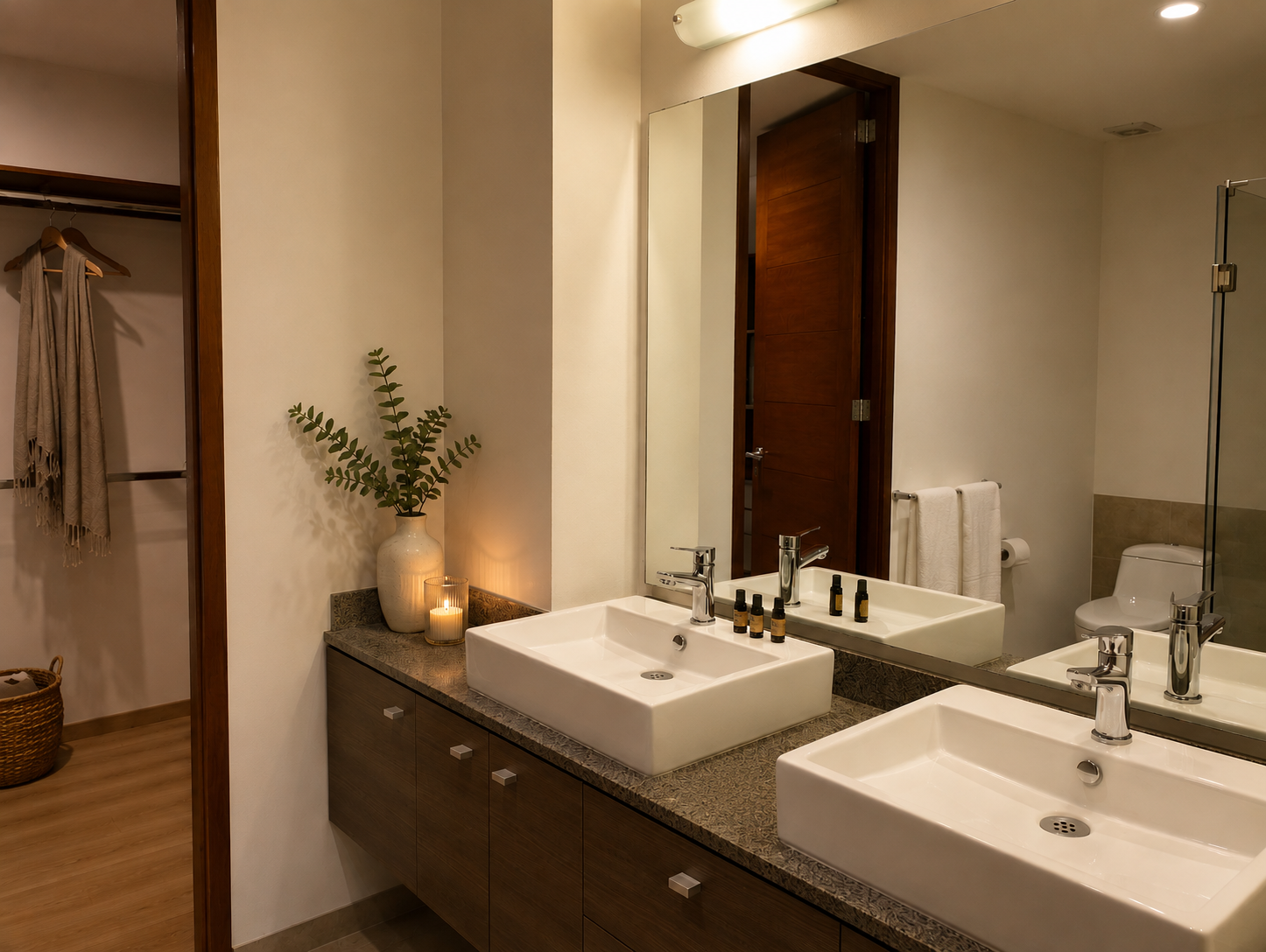 Baño departamento amplio DreamHaus Country Club hotel