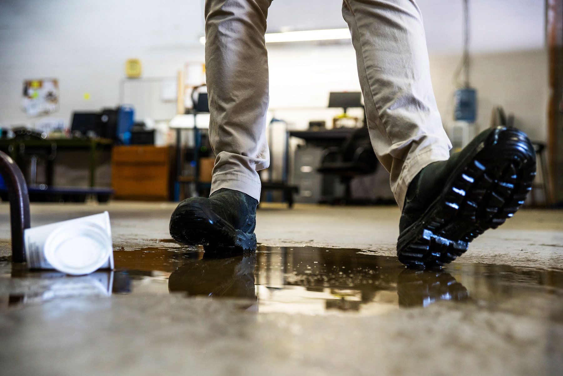 Worker Walking in a Spilled Liquid — Newport Beach, CA — Paoli & Purdy, PC