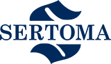 SERITOMA logo with blue stylized