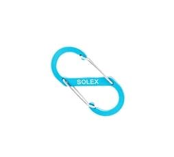 Blue SOLEX carabiner clip.