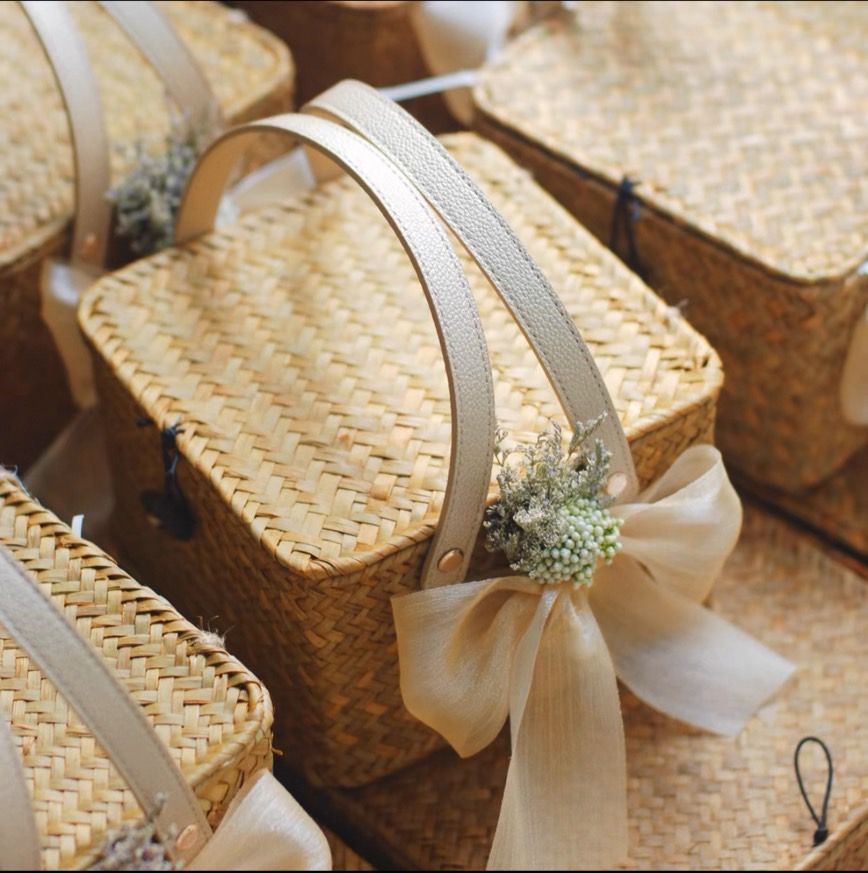 珍珠嫁紗-蝴蝶結藤籃（中西式雙層禮盒）「直接手提款」