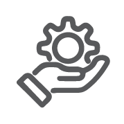 A hand is holding a gear in its palm.
