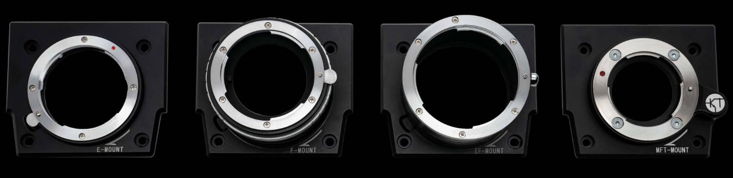 A black background with four circles on it