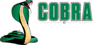 A green snake with the word cobra on it