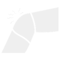 A white silhouette of a knee with pain