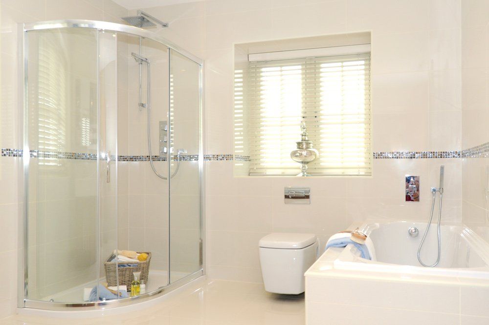 Bathroom with Shower Closure — Halifax, NC — Doug’s Tile Company